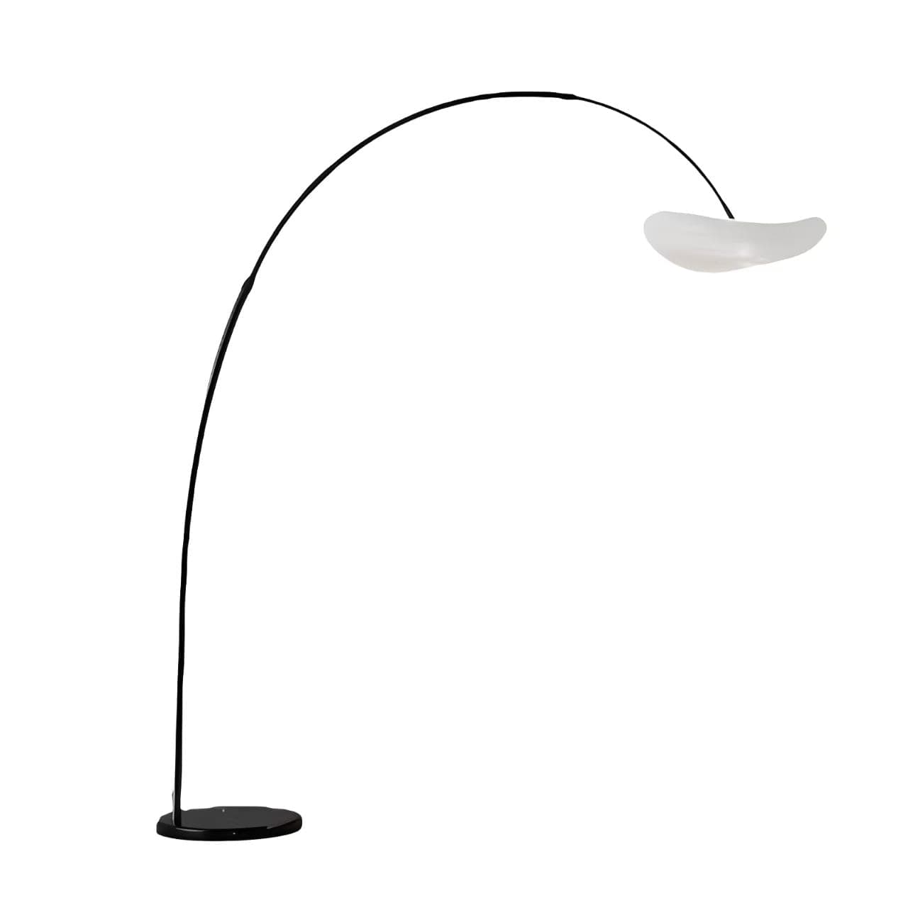 Sculptural Arc Floor Lamp, Brushed Steel