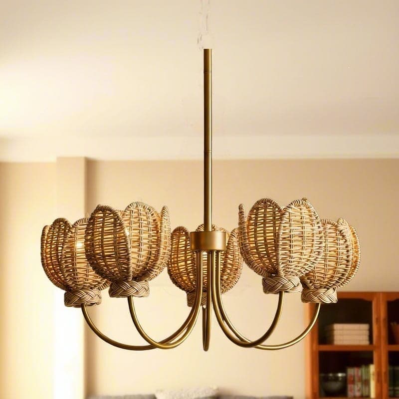 Tulip Rattan Chandelier