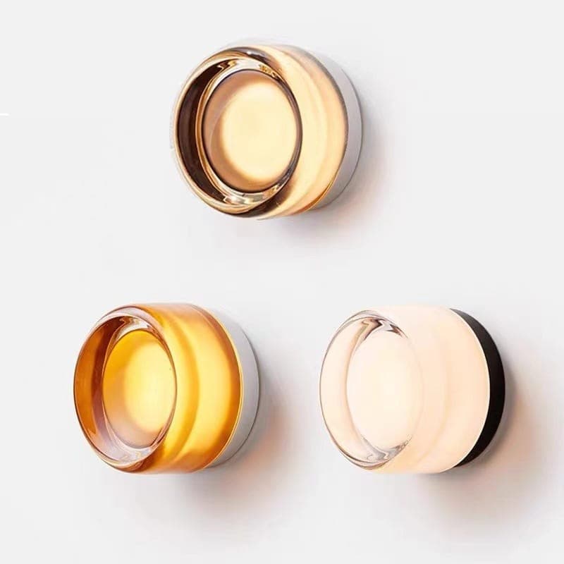 Round Mirror Light, Brushed Gold